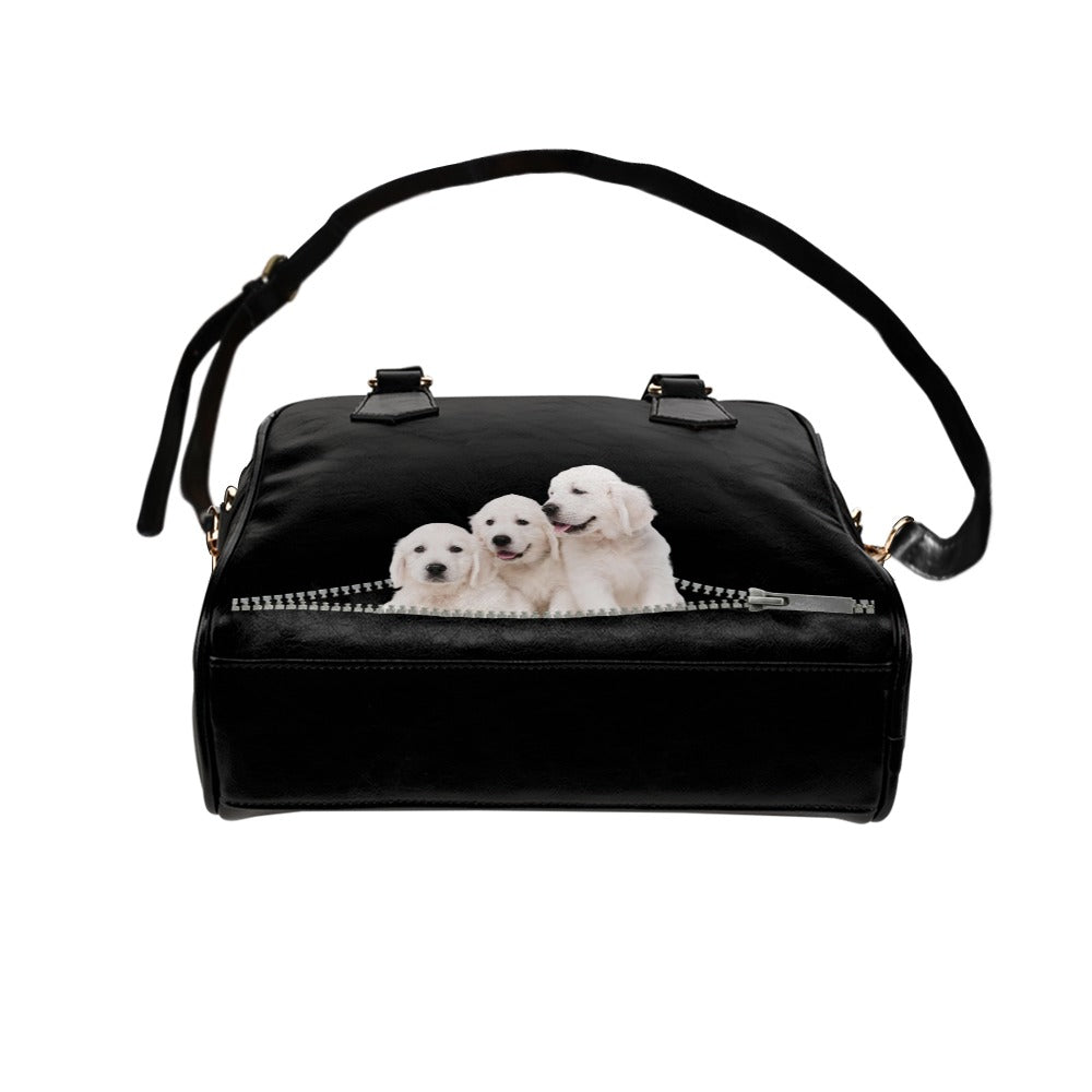 Golden Retrievers Zip Shoulder Handbag