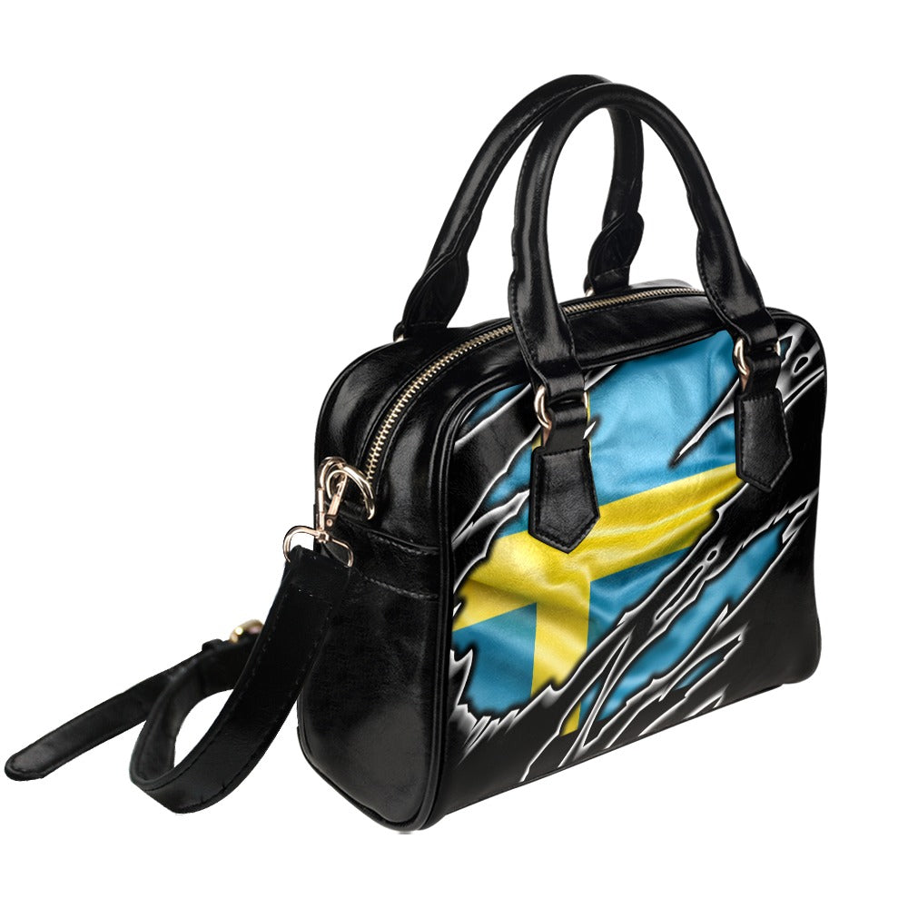 Flag Sweden patriot love Shoulder Handbag