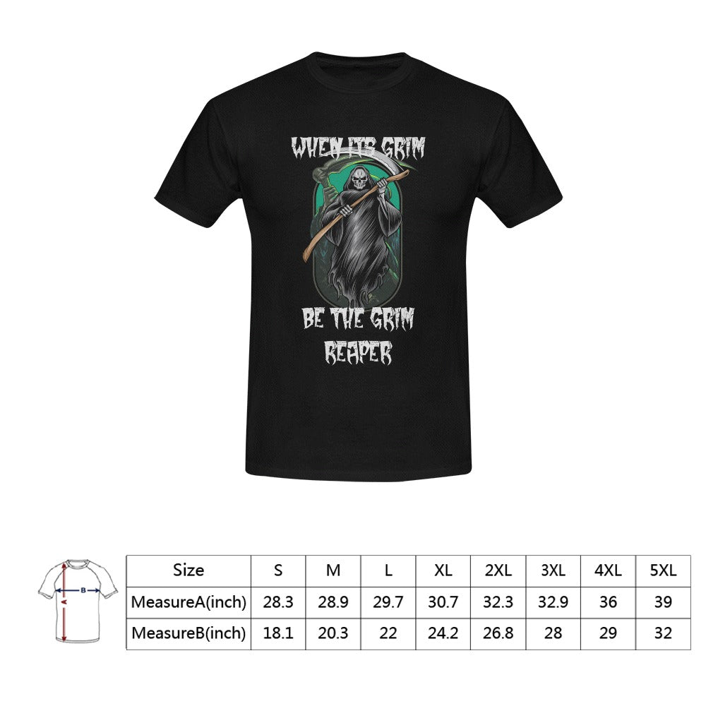 When It's Grim Be The Grim Reaper Cartoon Black Men's T-Shirt