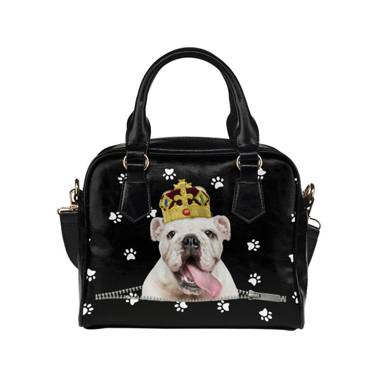 English Bulldog King Paws Shoulder Handbag