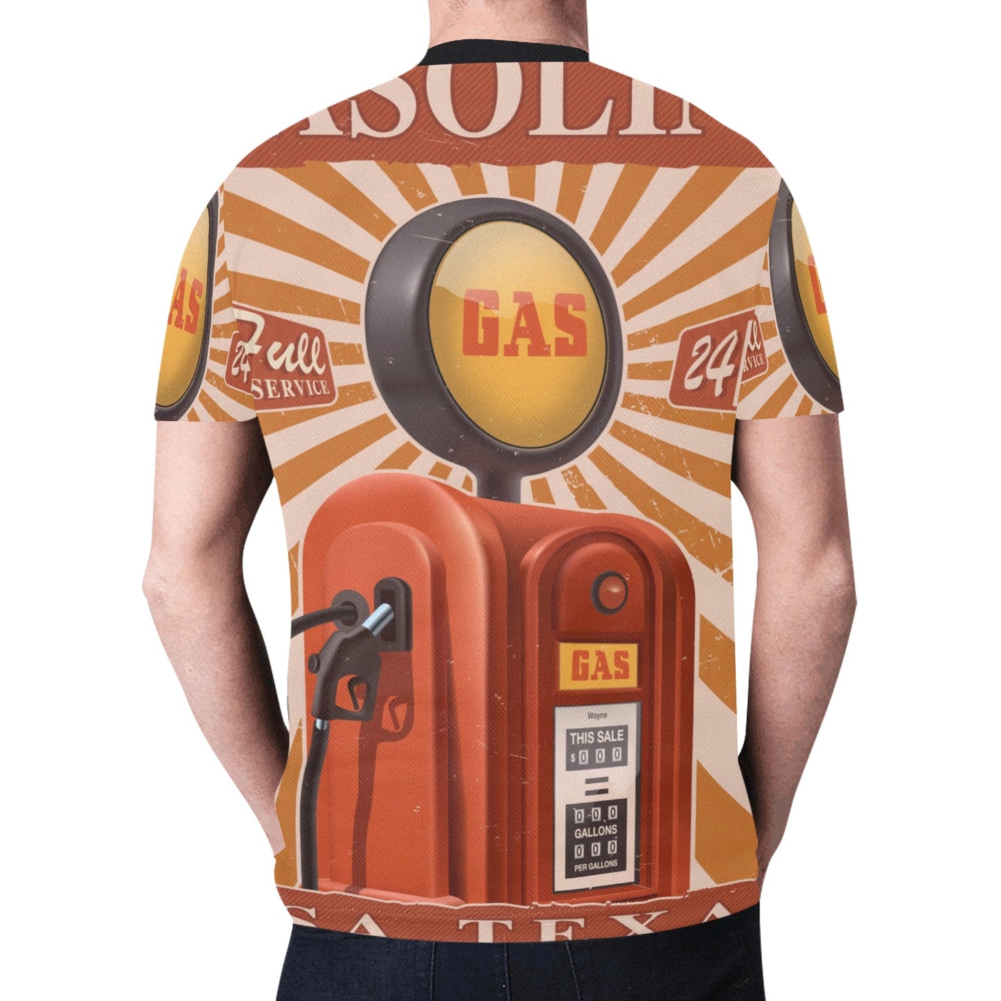 Vintage Old Gas Pump Retro Garage New All Over Print T-shirt