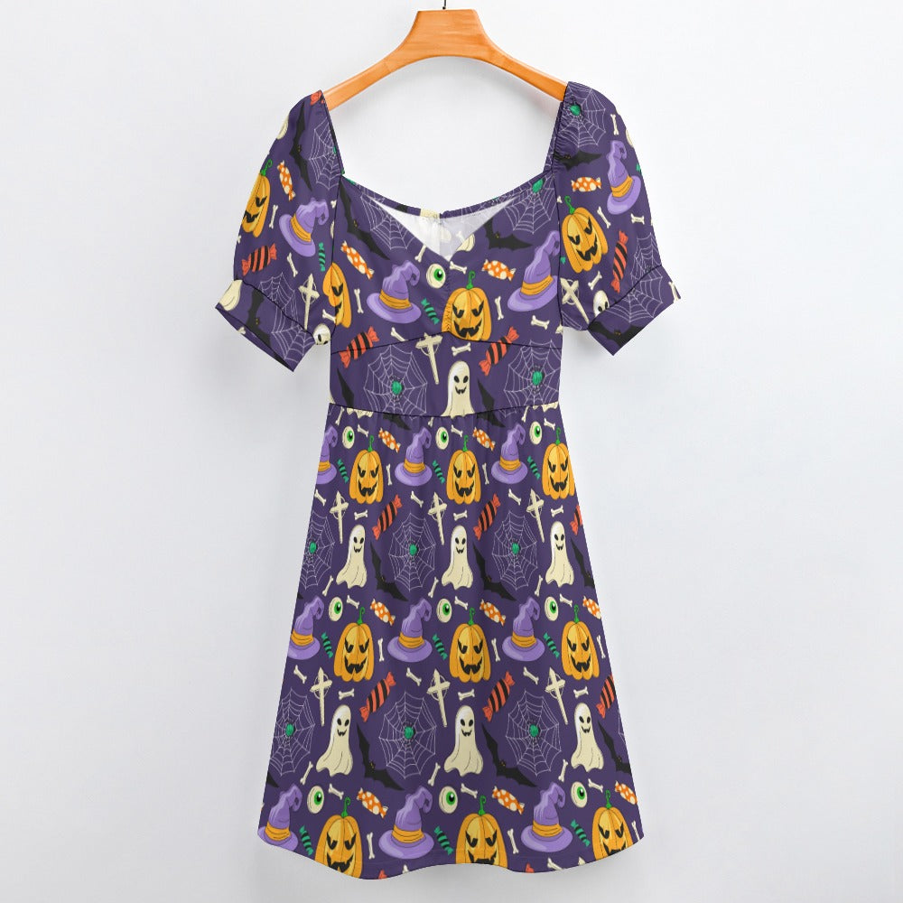 Halloween Pumpkin Ghost Sweetheart Dress