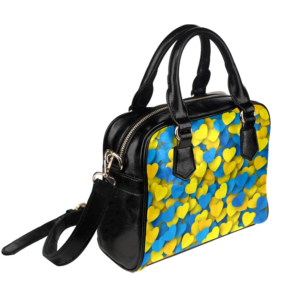 Ukraine Hearts National Colors Shoulder Handbag