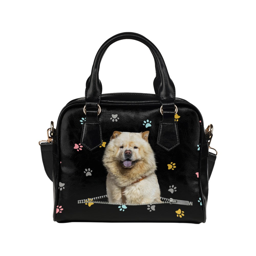 Chow Chow Zip colorful Paws Shoulder Handbag