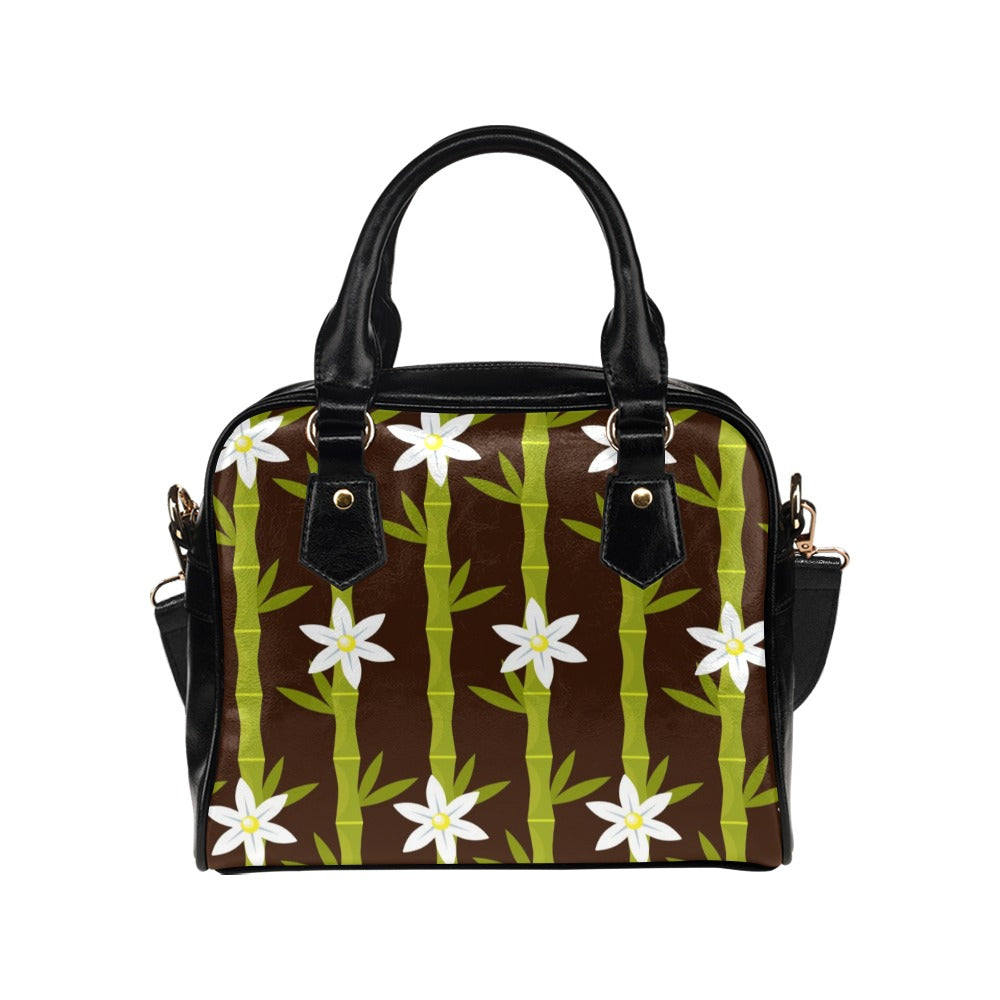 Bamboo Pattern Shoulder Handbag