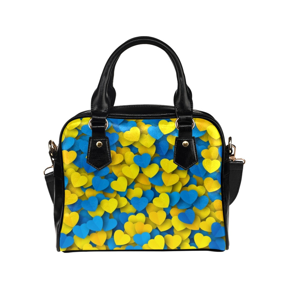 Ukraine Hearts National Colors Shoulder Handbag