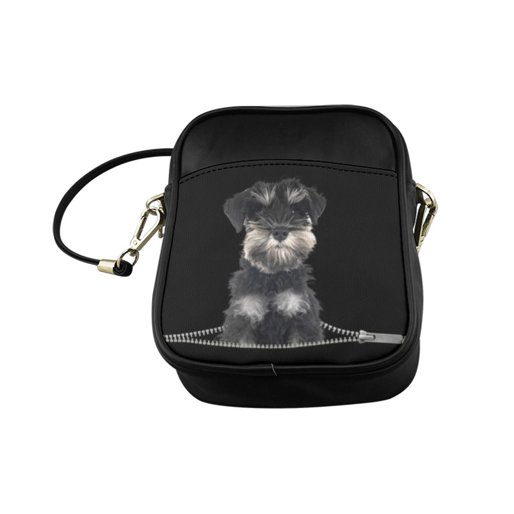 Miniature Schnauzer Zip Sling Bag