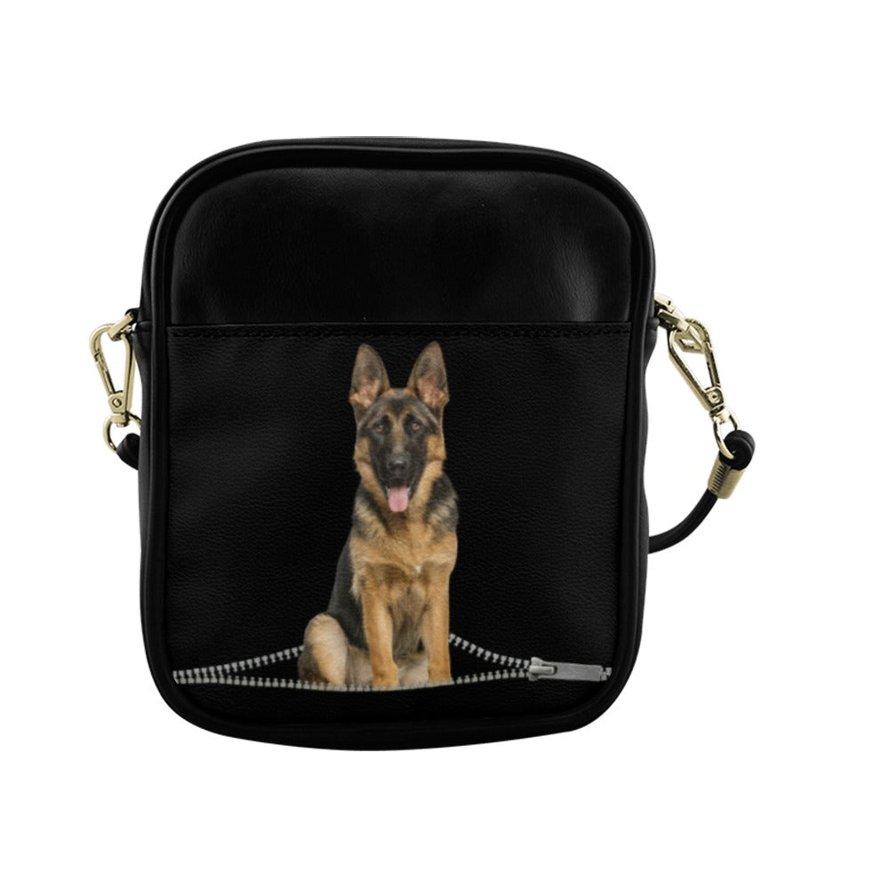 German Shepherd Zip Sling Bag