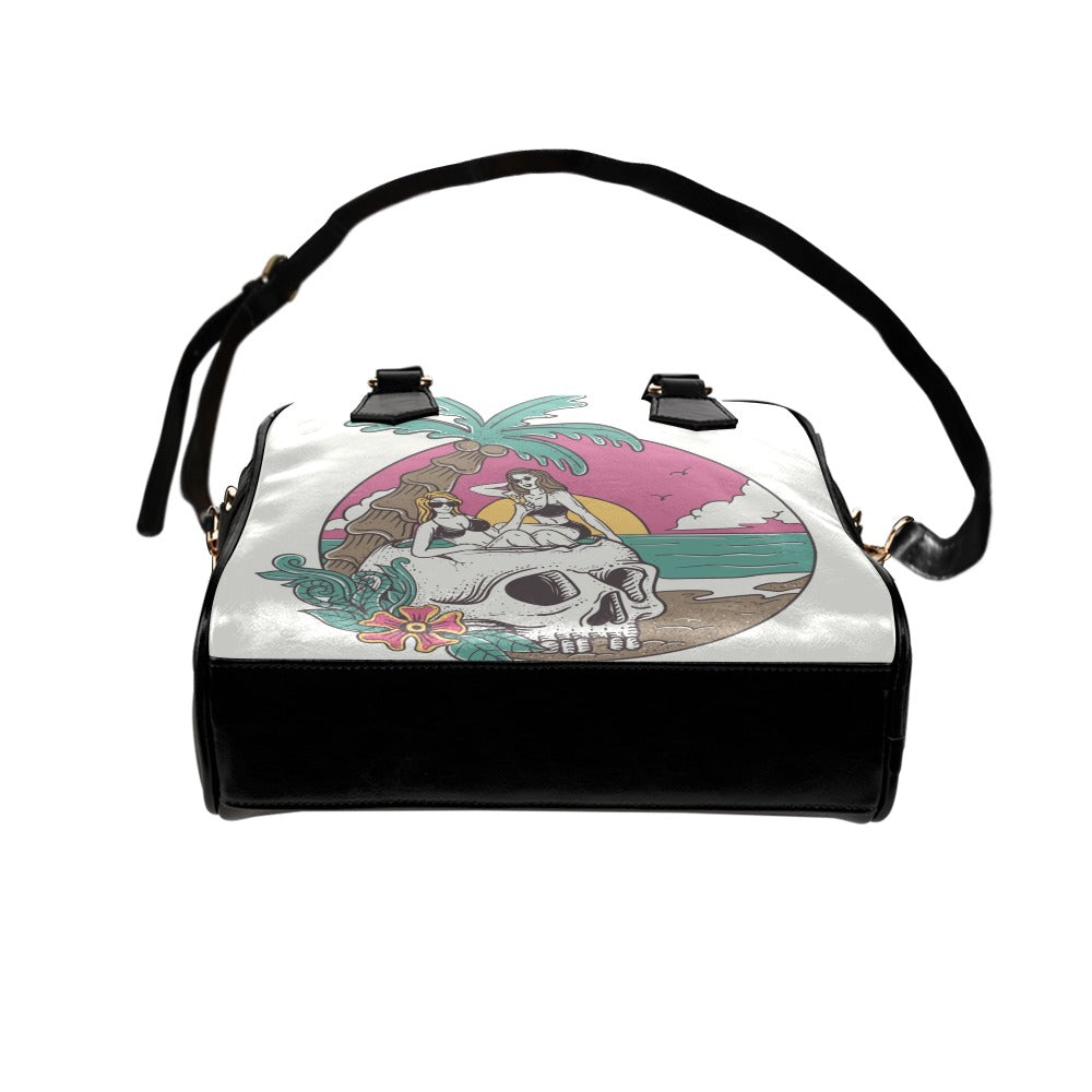 Summer Vibe Sexy Woman Skull Sunset Shoulder Handbag