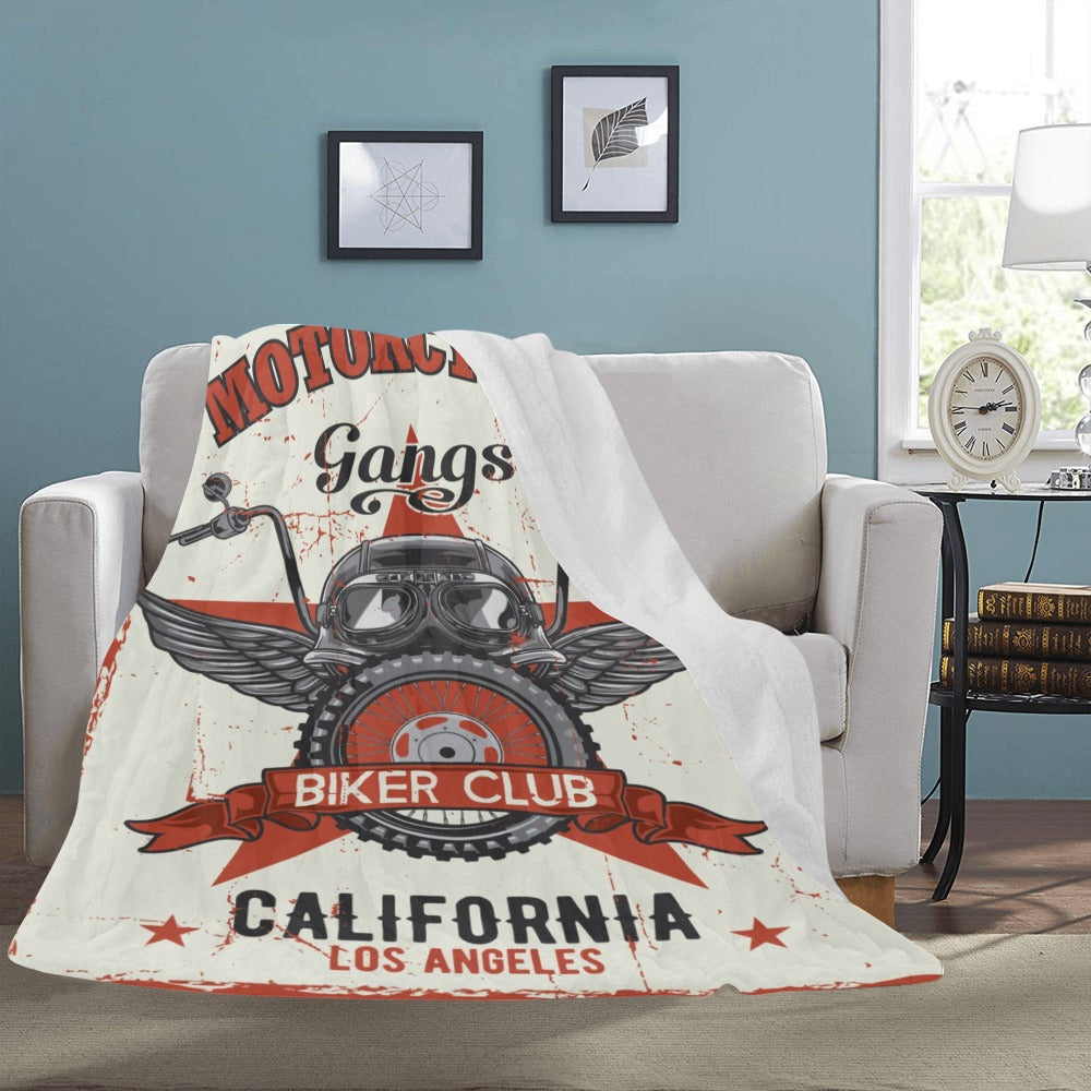 Motorcycle Theme Vintage Ultra-Soft Micro Fleece Blanket 60"x80"