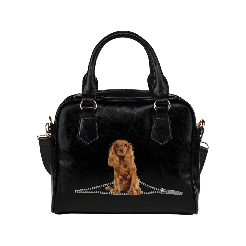 Cocker Spaniel Zip Shoulder Handbag