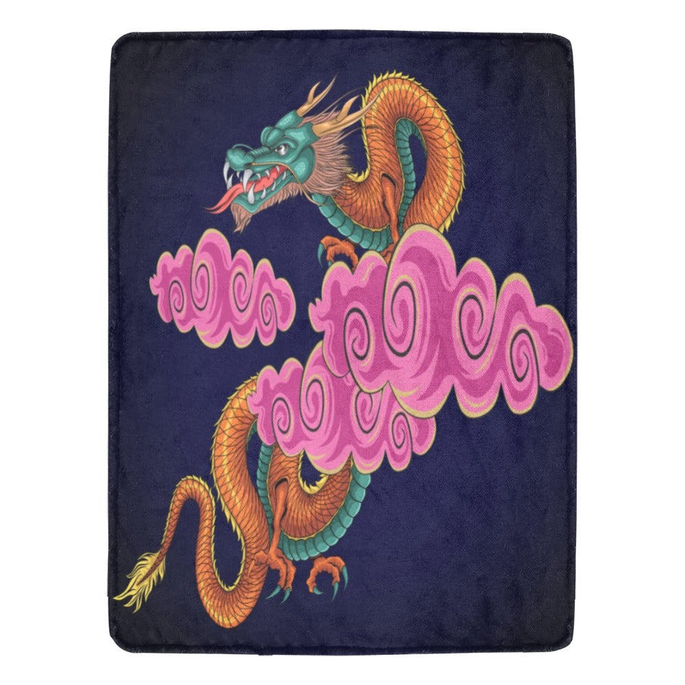 Chinese Dragon With Cloud Illustration Ultra-Soft Micro Fleece Blanket 60"x80"