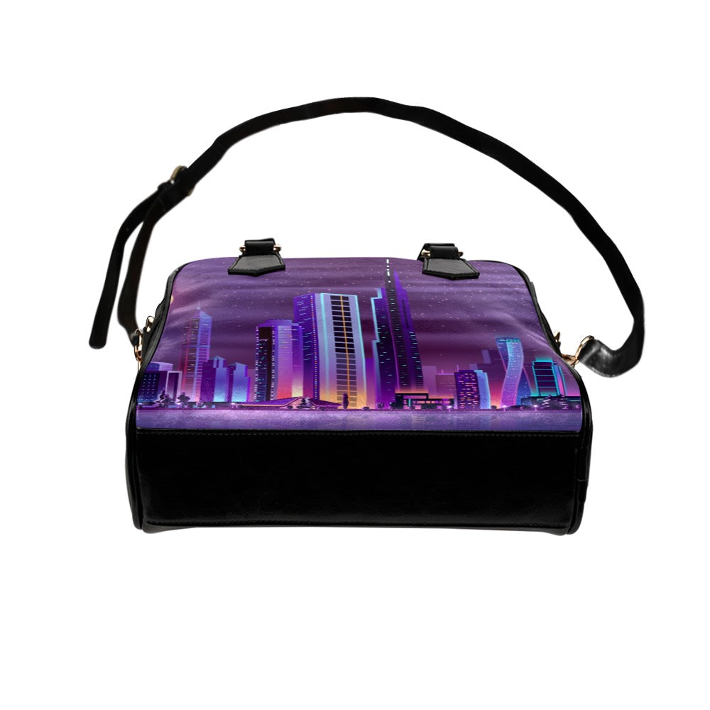 Dubai Skyline City Lights Shoulder Handbag