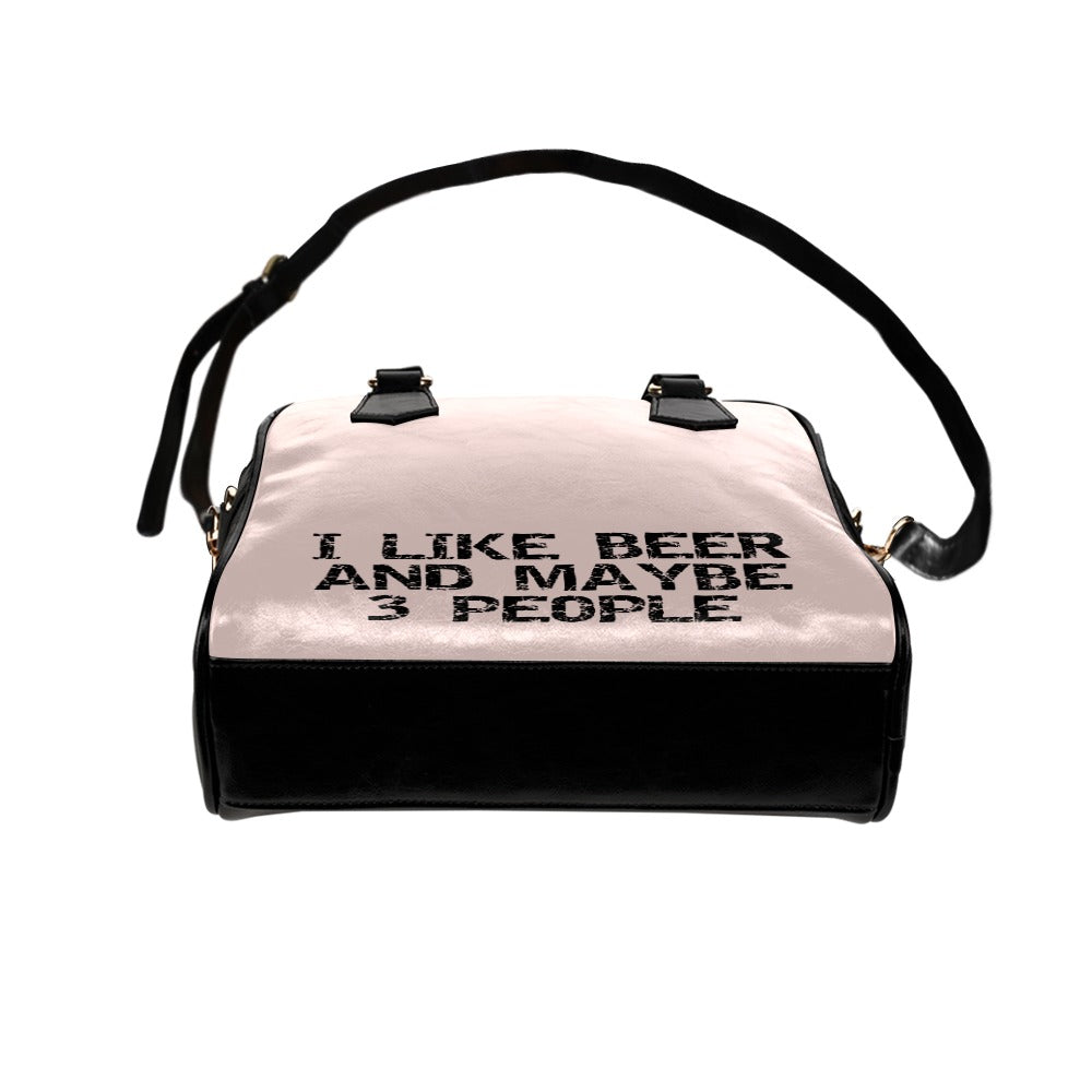 I Like Beer And Maybe 3 People Funny Drinking Retro Shoulder Handbag