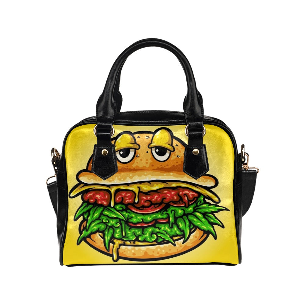 Vegan Burger Weed Cannabis Funny Shoulder Handbag