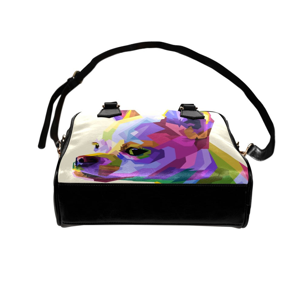 Cute colorful chihuahua pop art Shoulder Handbag