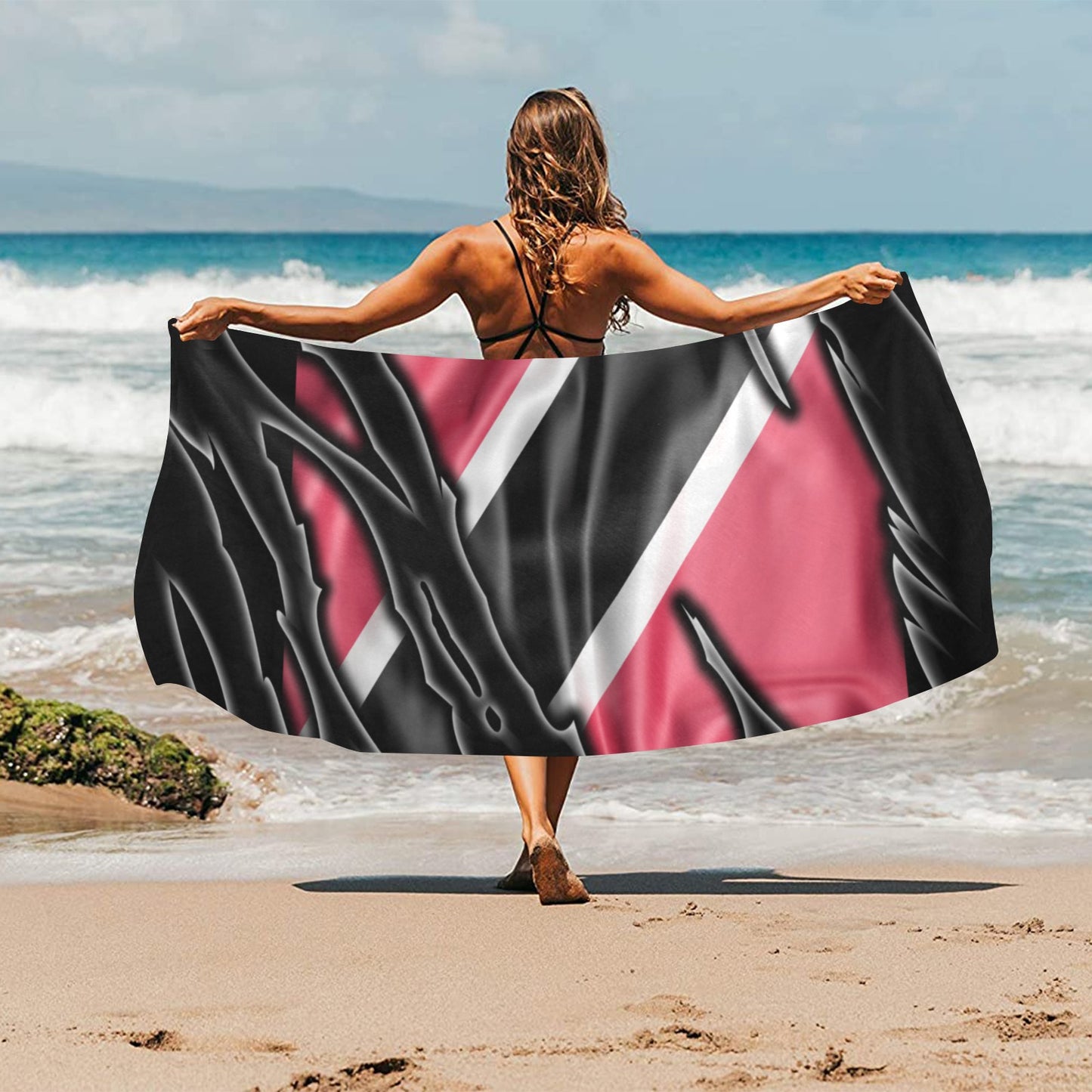 Flag Trinidad and Tobago patriot love Beach Towel 32"x 71"