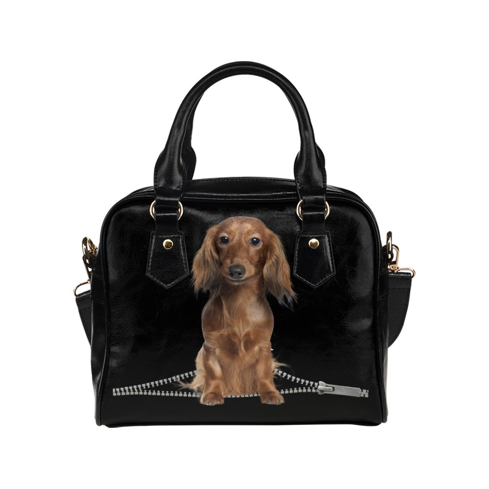 Dachshund Zip Shoulder Handbag