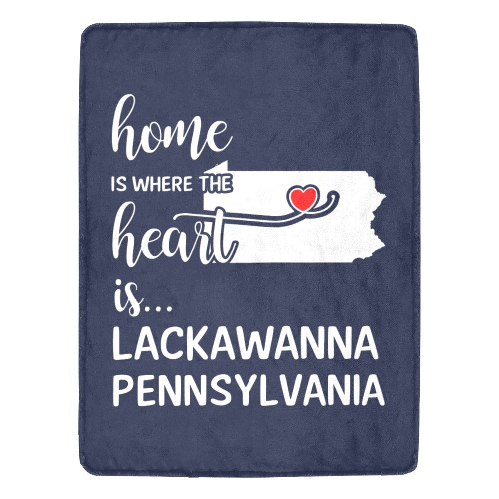 Lackawanna County Pennsylvania Is Where My Heart Is Gift Ultra-Soft Micro Fleece Blanket 60"x80"