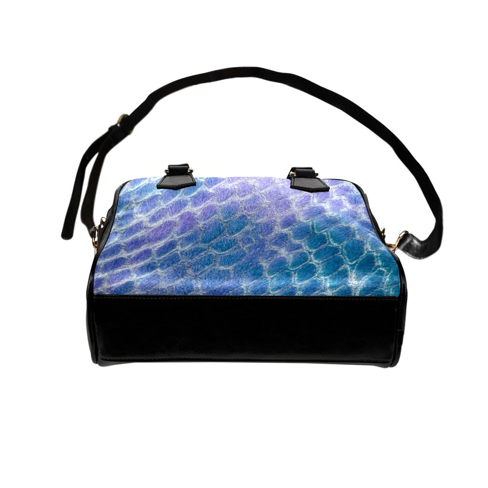 Reptile Skin Crocodile Snake blue Shoulder Handbag