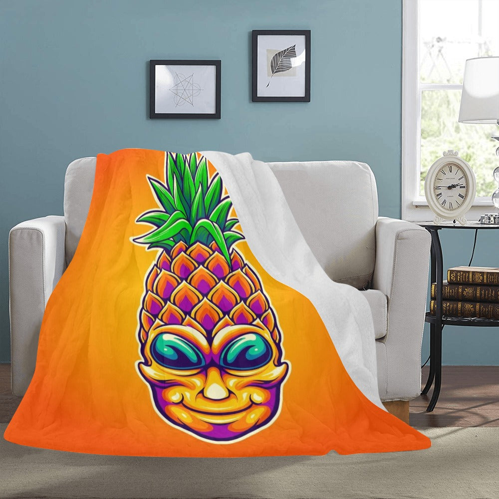 Alien Trippy Pineapple Summer Ultra-Soft Micro Fleece Blanket 60"x80"