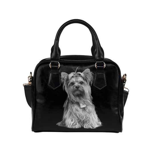 Yorkshire Terrier Black and White Shoulder Handbag