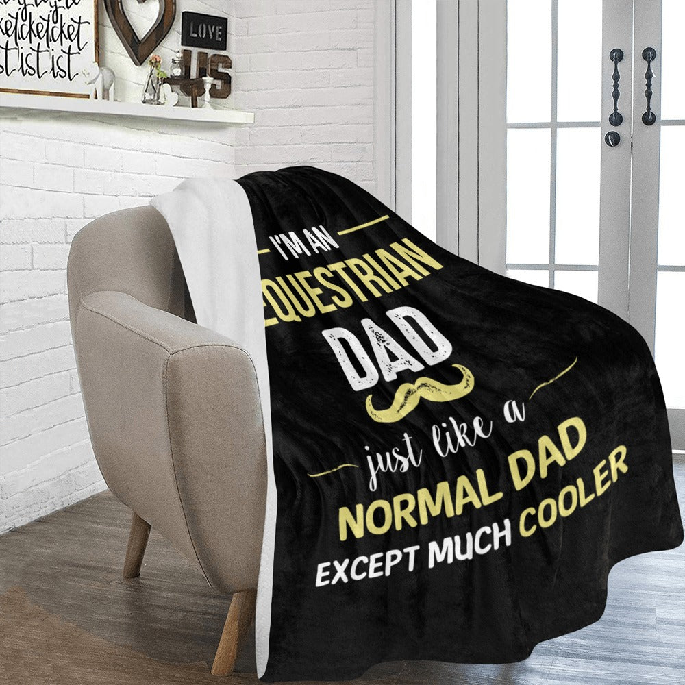 Equestrian Dad Except Much Cooler Ultra-Soft Micro Fleece Blanket 60"x80"