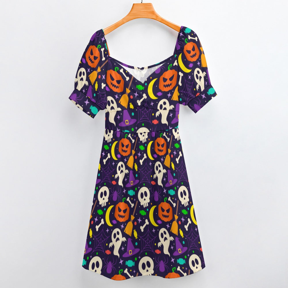 Halloween Hippie Skull Sweetheart Dress