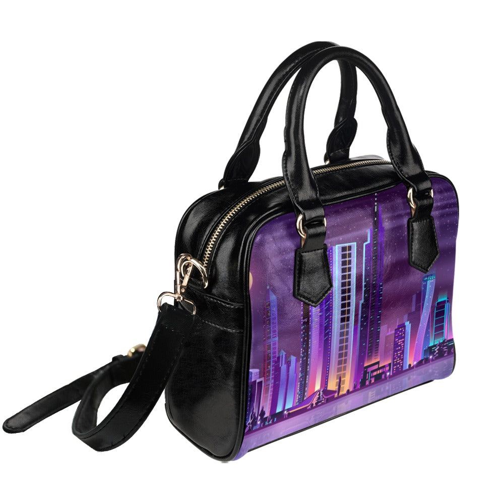 Dubai Skyline City Lights Shoulder Handbag