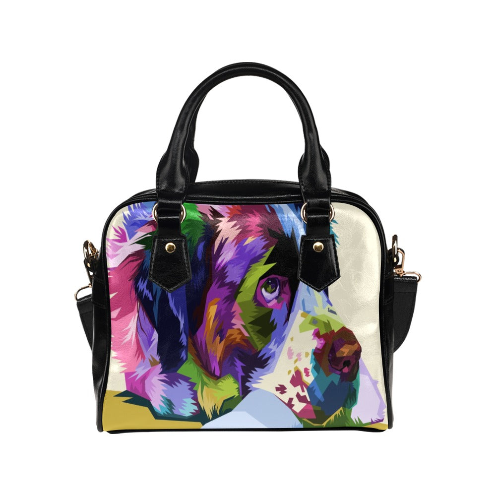 Colorful saint bernard dog pop art Shoulder Handbag