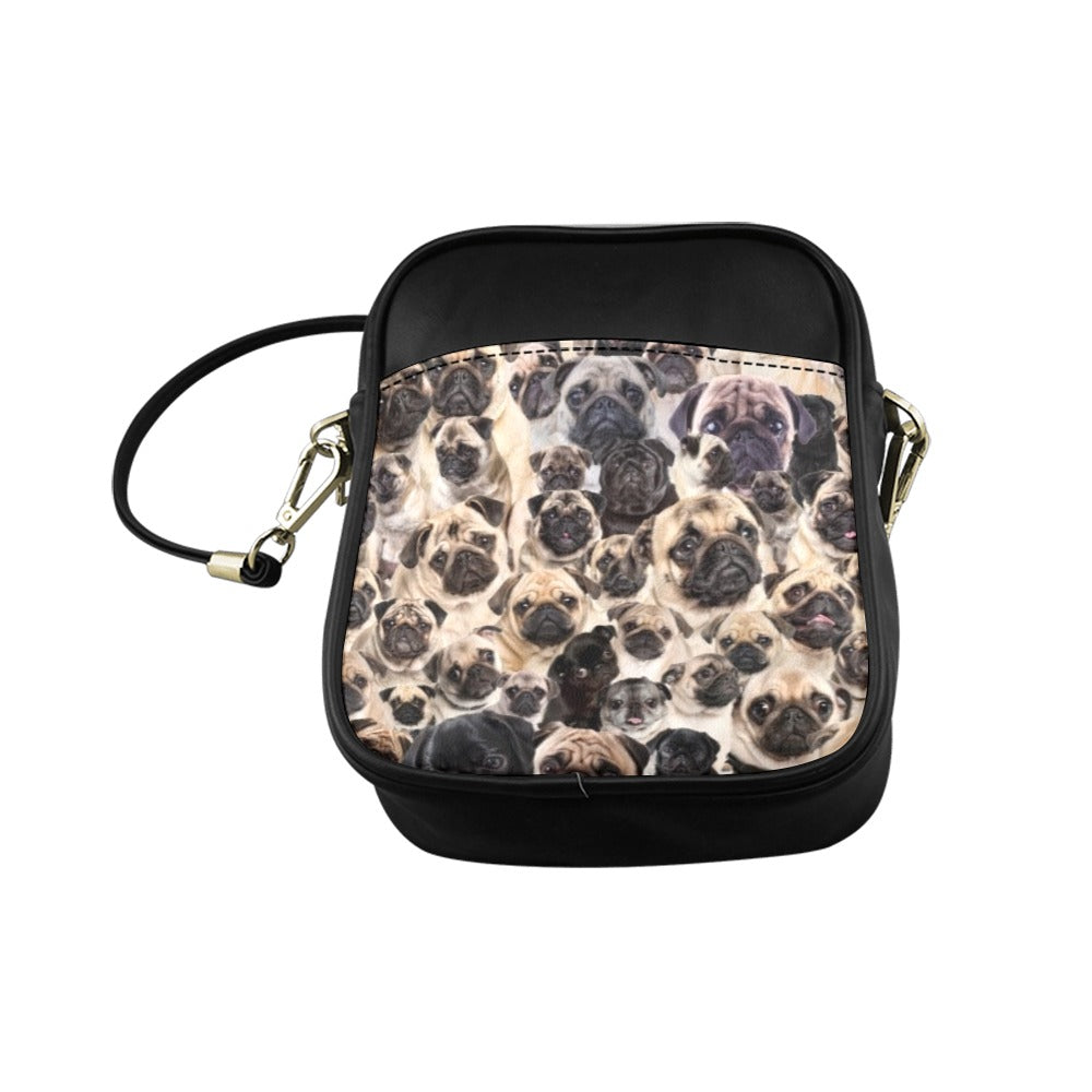 Pug Full Face Cute Gift Dog Lover Sling Bag