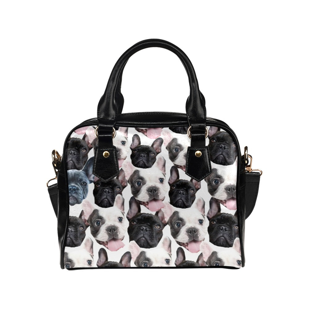 White French Bulldogs Shoulder Handbag