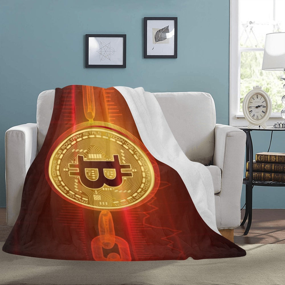 Crypto Currency Block Chain Bitcoin 3D Ultra-Soft Micro Fleece Blanket 60"x80"