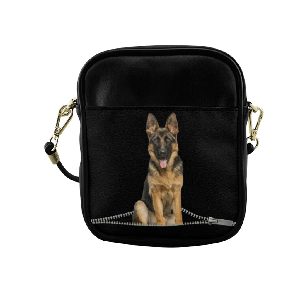 German Shepherd Zip Sling Bag