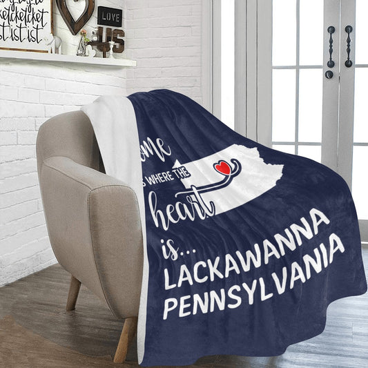 Lackawanna County Pennsylvania Is Where My Heart Is Gift Ultra-Soft Micro Fleece Blanket 60"x80"