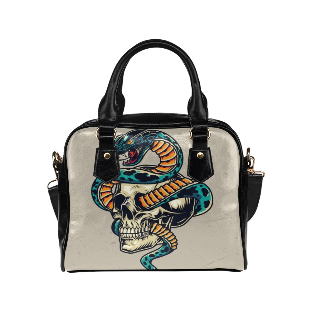 Snake Entwined Skull Rock Punk Shoulder Handbag