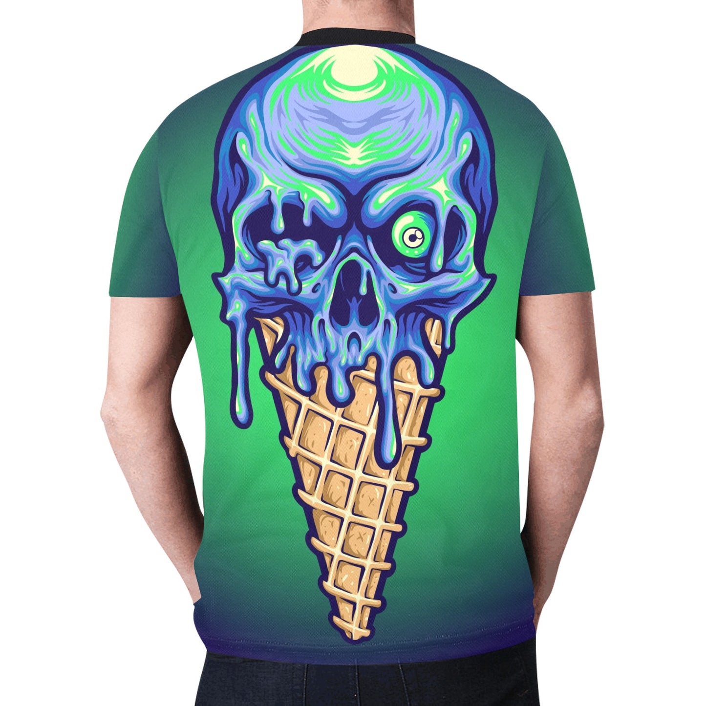 Scary Skull Eyes Ice Cream Melt Horror New All Over Print T-shirt