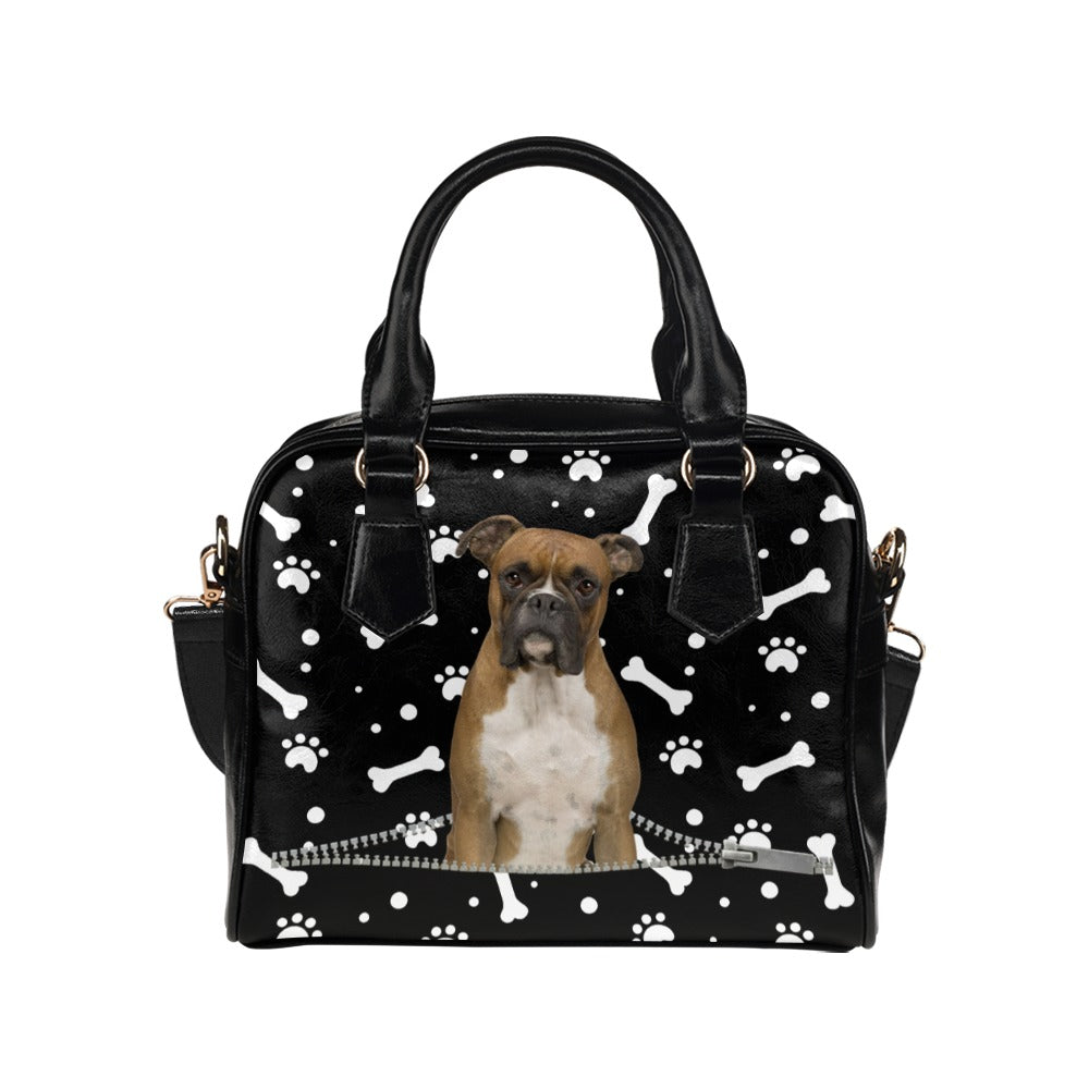 Boxer Zip Paws and Bones Shoulder Handbag