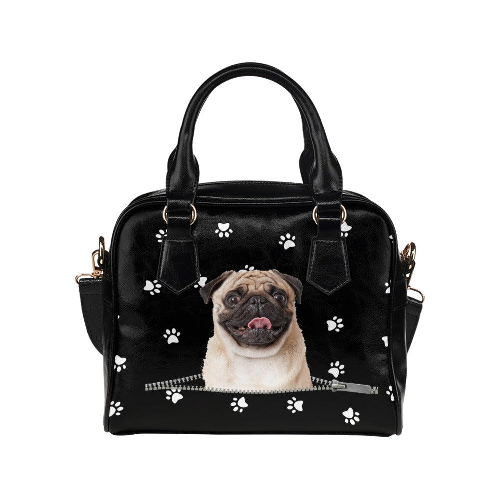 Pug Paws Shoulder Handbag