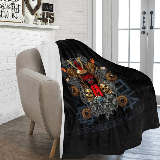 Japanese Samurai Cyborg Armor Ultra-Soft Micro Fleece Blanket 60"x80"