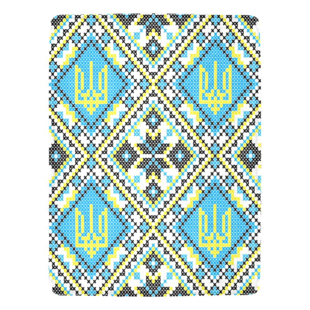 Embroidery Ukrainian National Ornament Decoration  illustration Ultra-Soft Micro Fleece Blanket 60"x80"