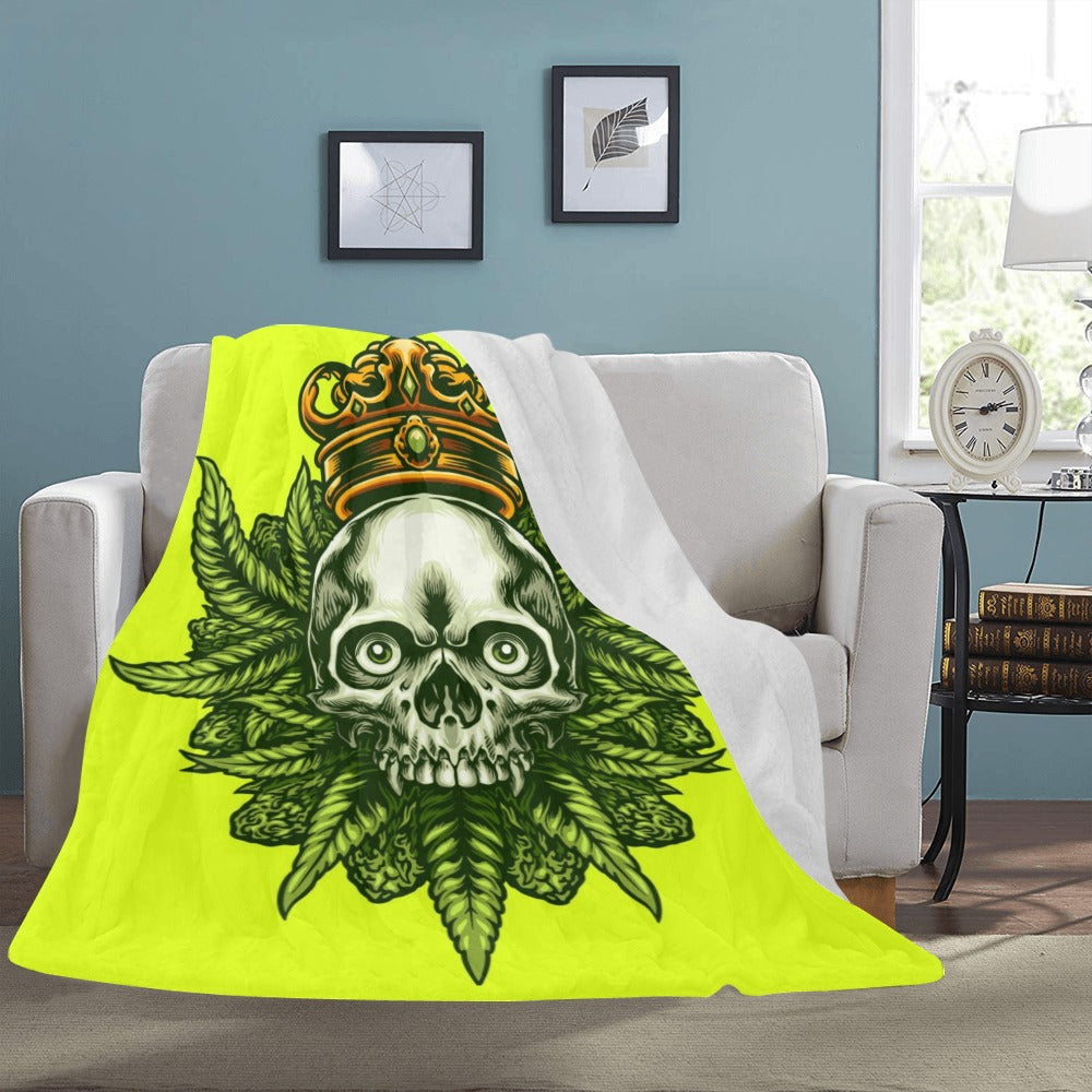 King Cannabis Skull Ultra-Soft Micro Fleece Blanket 60"x80"