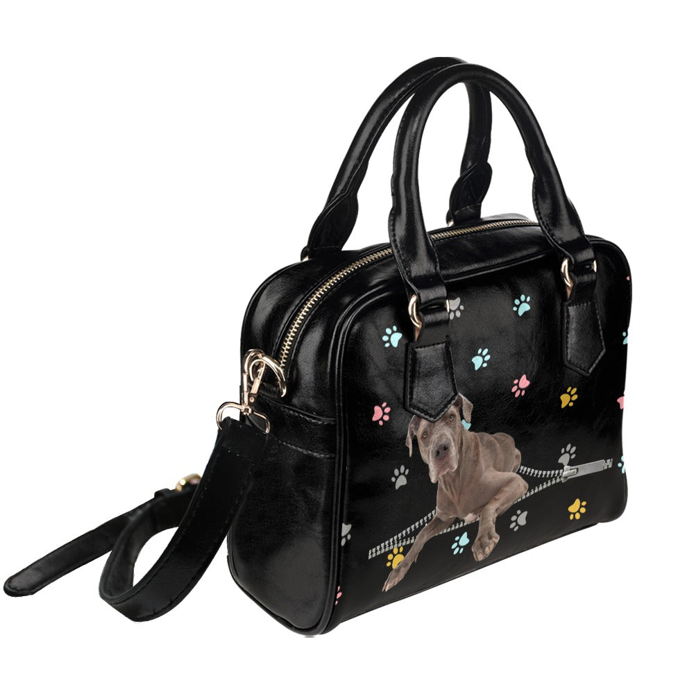 Great Dane Zip Colorful Paws Shoulder Handbag