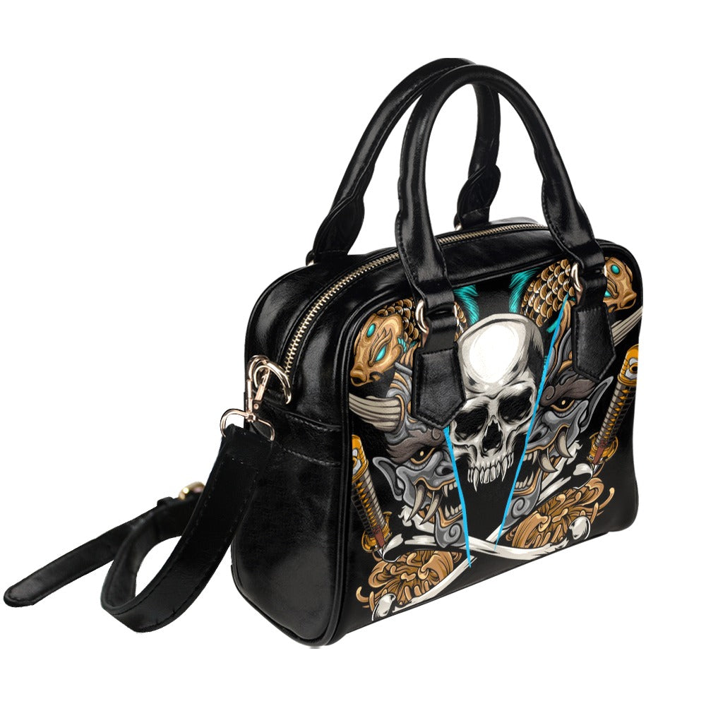 Kabuki Mask Shoulder Handbag