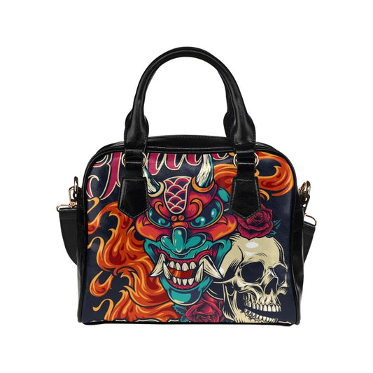 Colorful Japanese Tattoo vintage Skull Shoulder Handbag