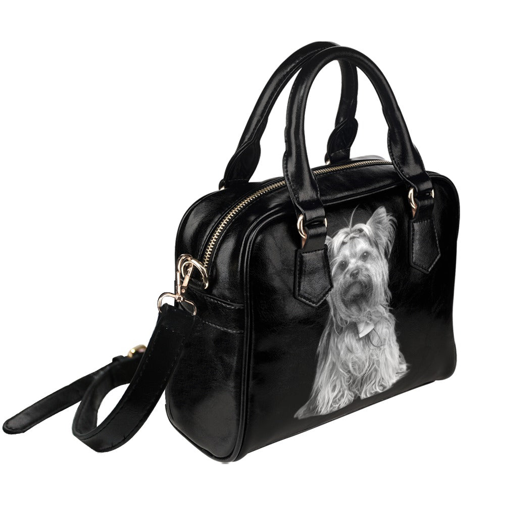 Yorkshire Terrier Black and White Shoulder Handbag