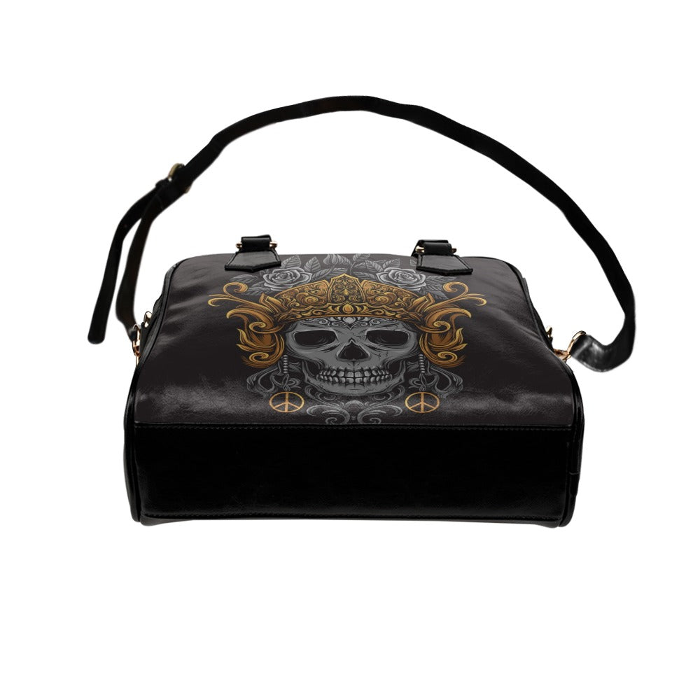 Skull Crown Javanese Ornament Gothic Rock Shoulder Handbag