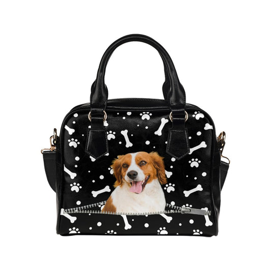 Brittany spaniel Zip Paws and Bones Shoulder Handbag