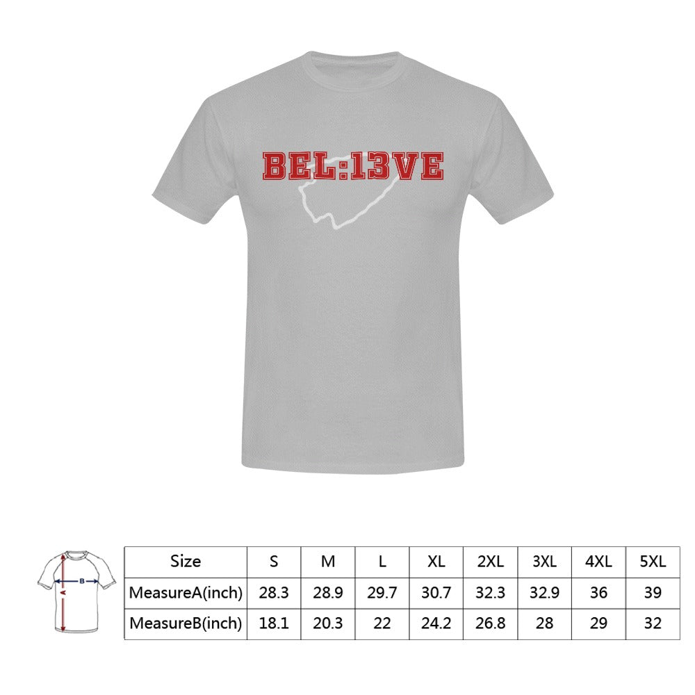 13 Seconds Chiefs Believe KC Grey Men's T-Shirt