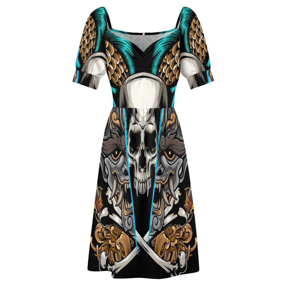 Kabuki Mask Sweetheart Dress